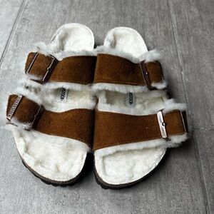 Birkenstock Arizona Shearling Slide Sandal - Women's NWOT Size 38